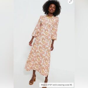 Tuckernuck Floral Long Sleeve Dress - Pink and Cream XXS